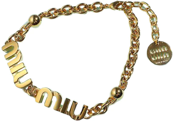 (W) MIU MIU ロゴ刻印入り ゴールドブレスレット レディース用 5IB455-2F7U-F0056 Order (W) MIU MIU ロゴ刻印入り ゴールドブレスレット レディース用 5IB455-2F7U-F0056