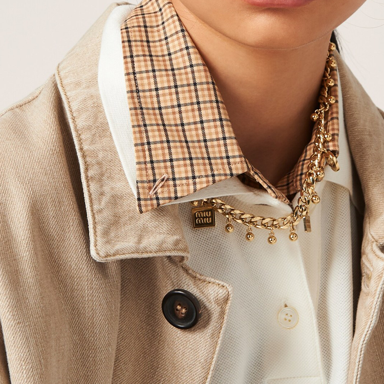 Shop (W) Collar de metal dorado con logo grabado MIU MIU para mujer. 5IC1202CR6