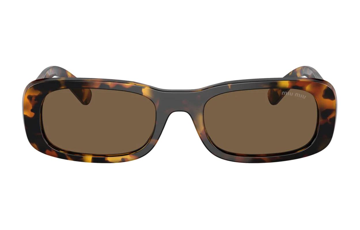 (Women) MIU MIU Logo Engraved Square Sunglasses for Women in Tortoiseshell. MU08ZSVAU06BA 圖 3