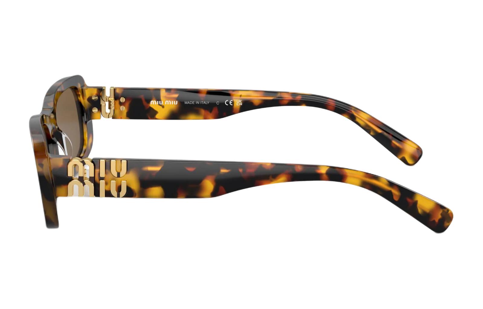 (Women) MIU MIU Logo Engraved Square Sunglasses for Women in Tortoiseshell. MU08ZSVAU06BA 圖 5