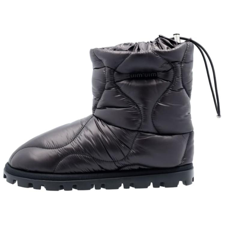 (W) MIU MIU Logo Fabric Ankle Boots 'Black'