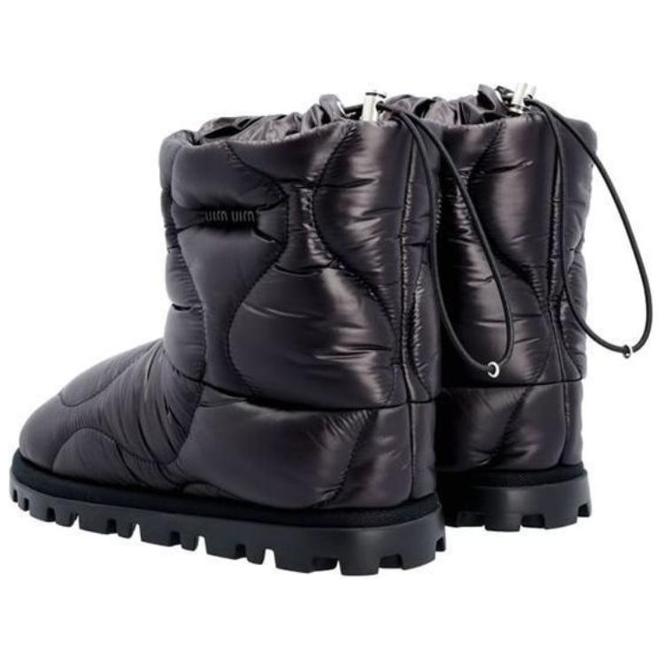 (W) MIU MIU Logo Fabric Ankle Boots 'Black' 圖 4