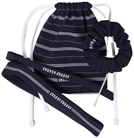 (Women) MIU MIU Logo Fabric Hair Accessory Blue. 5IF1852C32 (Women) MIU MIU Logo Fabric Hair Accessory Blue. 5IF1852C32