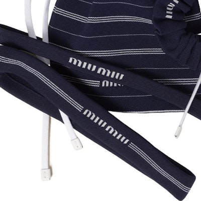 (W) MIU MIU 标志织物发饰 蓝色. 5IF1852C32 Shop (W) MIU MIU 标志织物发饰 蓝色. 5IF1852C32