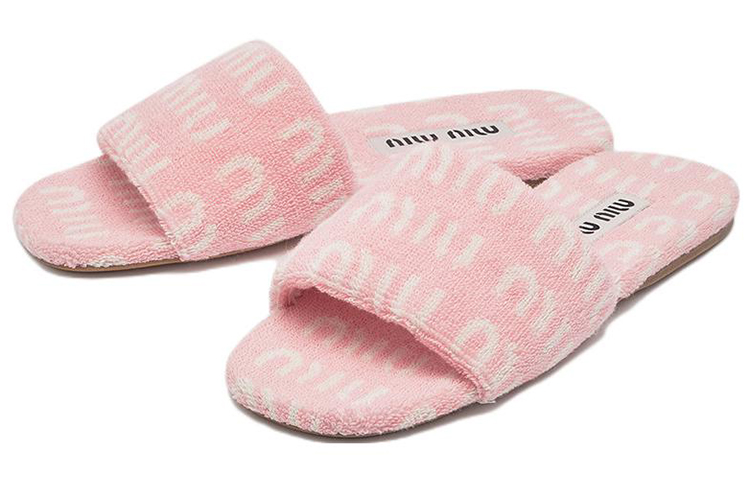 (W) MIU MIU Logo Fashion Slides 'Pink' 圖 2