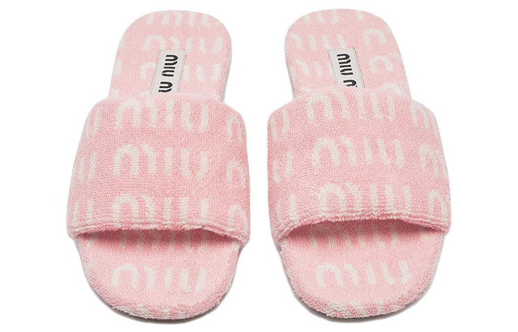 (W) MIU MIU Logo Fashion Slides 'Pink' 圖 3