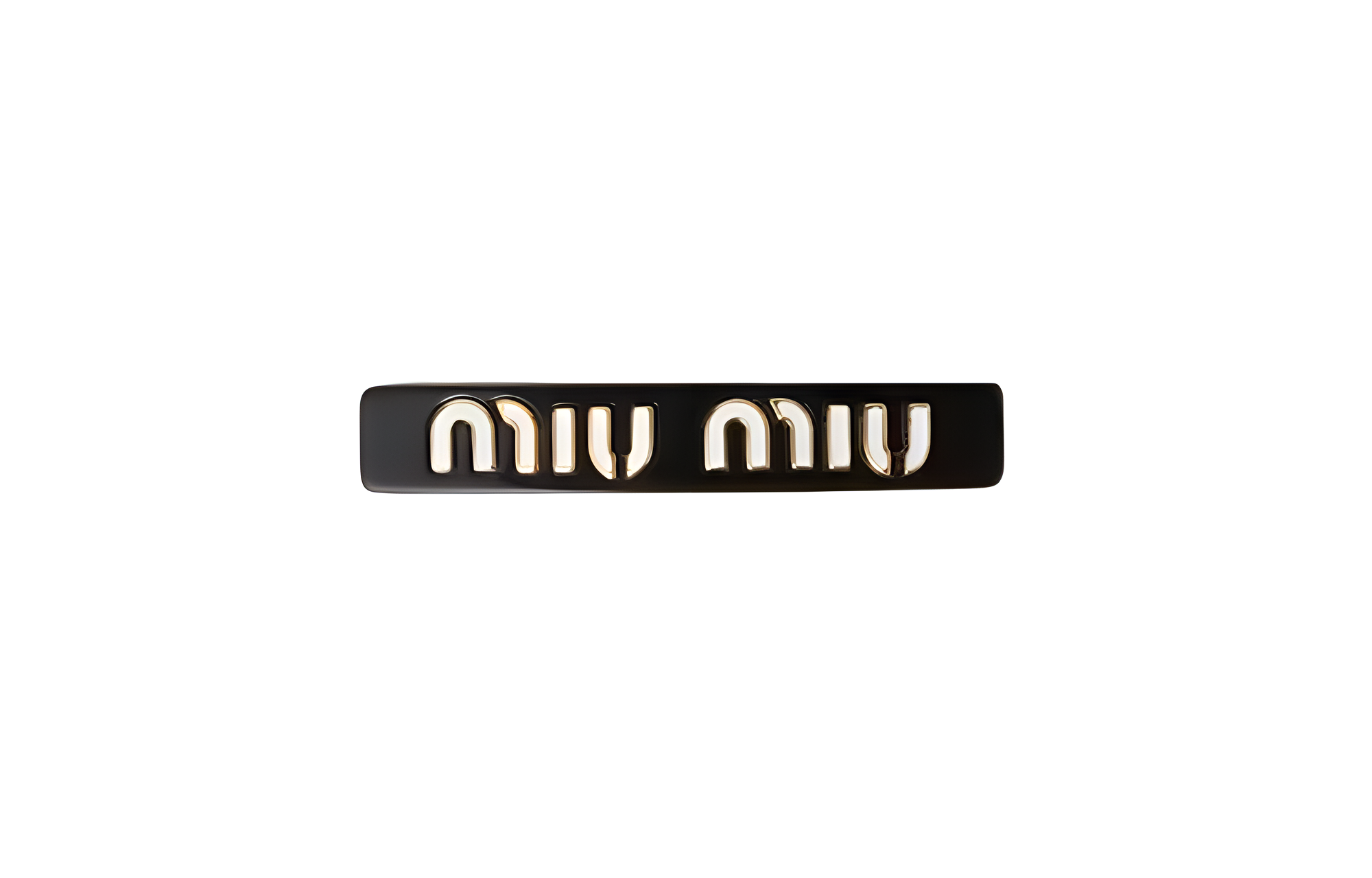 (Women) MIU MIU Logo Hair Clip  Black 5IF114_2F72_F0967