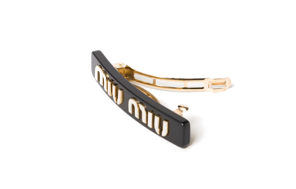 (Women) MIU MIU Logo Hair Clip  Black 5IF114_2F72_F0967 圖 3