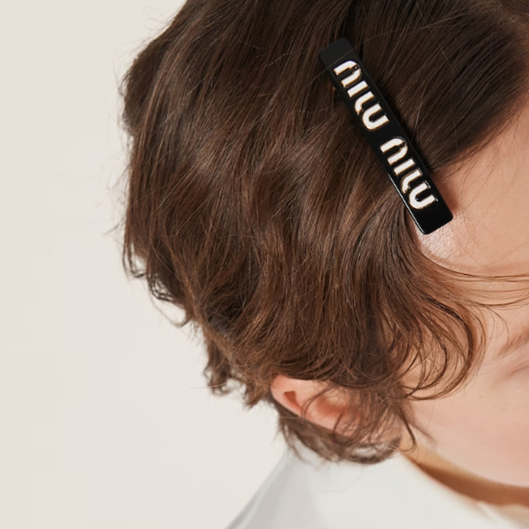 (Women) MIU MIU Logo Hair Clip  Black 5IF114_2F72_F0967 圖 4