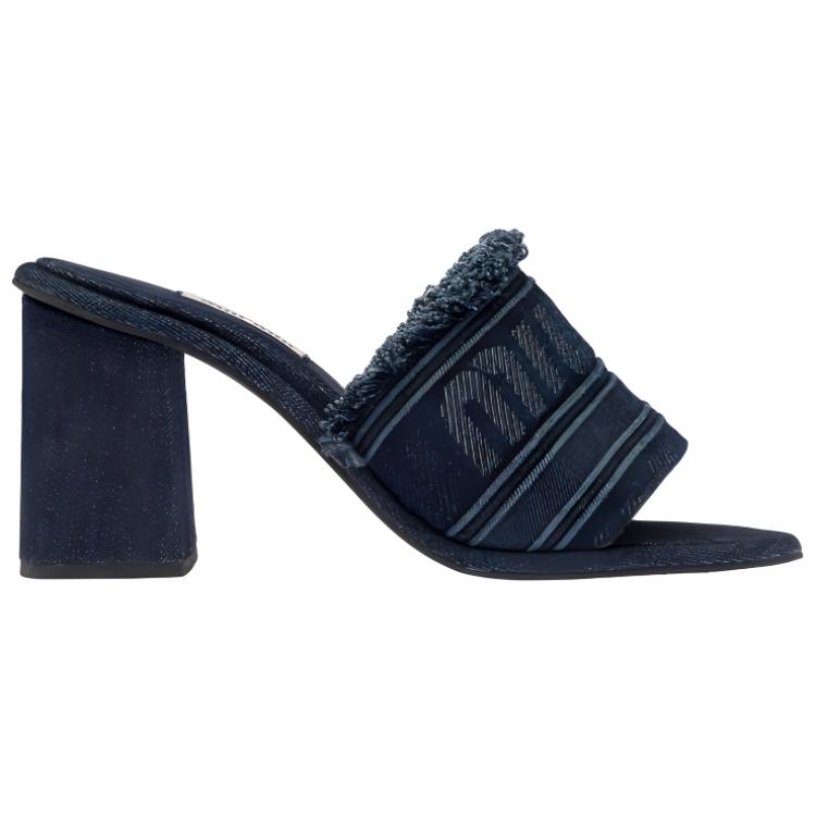 (W) MIU MIU Logo High-Heeled Sandals 'Blue Fashion' 圖 2