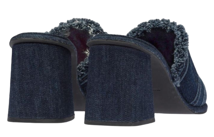 (W) MIU MIU Logo High-Heeled Sandals 'Blue Fashion' 圖 5