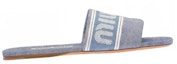 Order (W) MIU MIU Sandal Logo Jacquard Biru Denim 5XX558_3LKY_F0016_F_005
