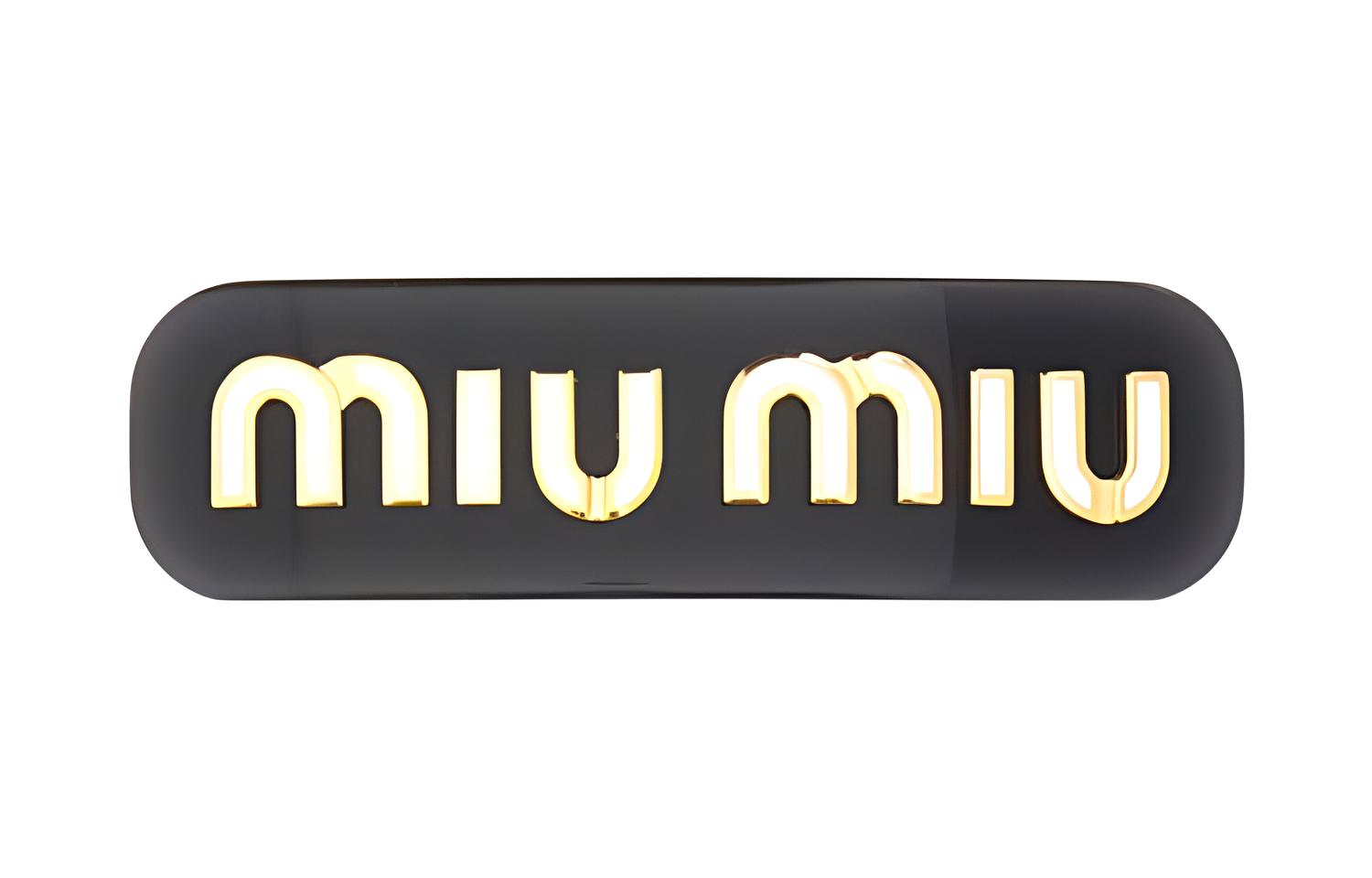(Women) MIU MIU Logo Letter Hair Clip  Black. 5IF0712F72F0967