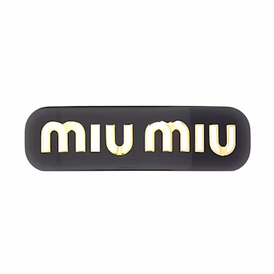(Women) MIU MIU Logo Letter Hair Clip Black. 5IF0712F72F0967