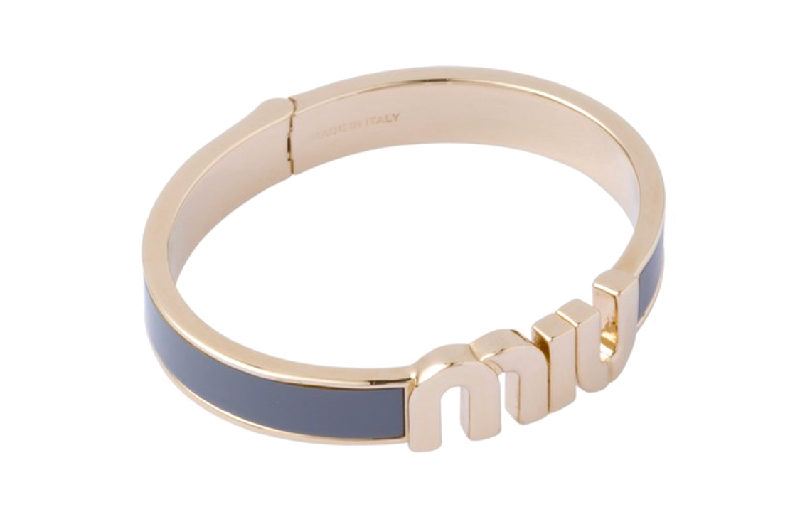 (Women) MIU MIU Logo Metal Bracelet for Women - Blue. 5JB413-2F6T-F0637