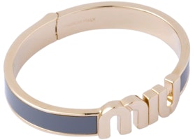 (Women) MIU MIU Logo Metal Bracelet for Women - Blue. 5JB413-2F6T-F0637 (Women) MIU MIU Logo Metal Bracelet for Women - Blue. 5JB413-2F6T-F0637