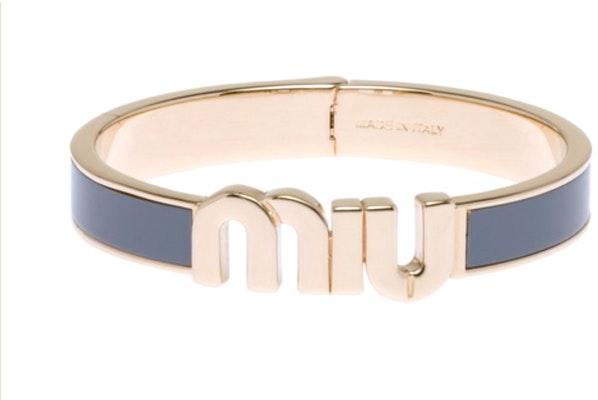 (W) MIU MIU 女款蓝色金属Logo手链. 5JB413-2F6T-F0637 Lookbook (W) MIU MIU 女款蓝色金属Logo手链. 5JB413-2F6T-F0637