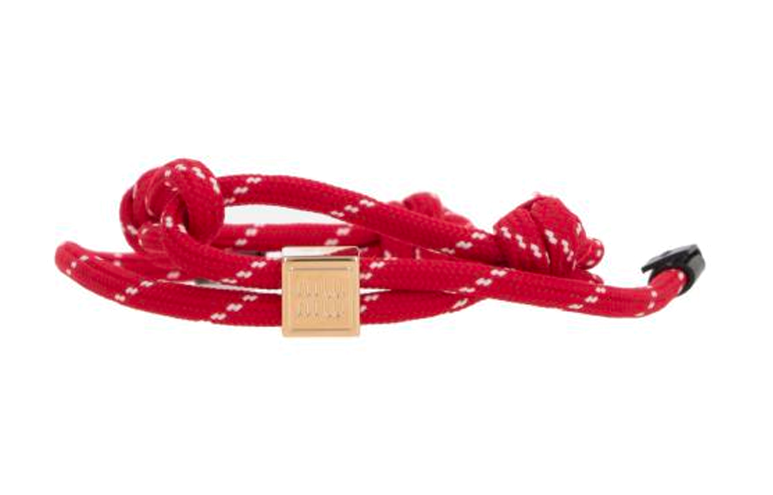 (Women) MIU MIU Logo Metal Bracelet for Women in Red. 5IB5383L74F0011