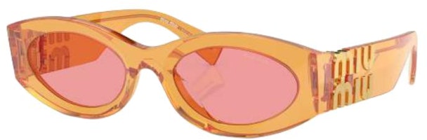 (Women) MIU MIU Logo Oval Sunglasses for Women - Brown. MU11WS12T1D0 (Women) MIU MIU Logo Oval Sunglasses for Women - Brown. MU11WS12T1D0