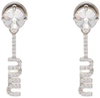 (Women) MIU MIU Logo Pendant Crystal-Style Silver Earrings for Women. 5IO058-2DNC-F0OKL (Women) MIU MIU Logo Pendant Crystal-Style Silver Earrings for Women. 5IO058-2DNC-F0OKL