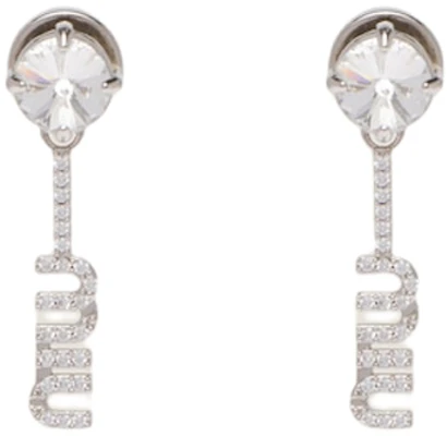 (W) MIU MIU ロゴ ペンダント クリスタル風 シルバー ピアス 女性用. 5IO058-2DNC-F0OKL Order (W) MIU MIU ロゴ ペンダント クリスタル風 シルバー ピアス 女性用. 5IO058-2DNC-F0OKL