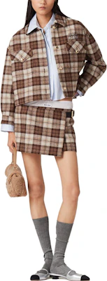 (W) Miu Miu 格紋羊毛休閒外套 卡其色 ML1021-139S-F0324-S-OOO Lookbook (W) Miu Miu 格紋羊毛休閒外套 卡其色 ML1021-139S-F0324-S-OOO