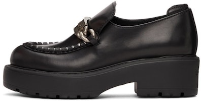 (Women) MIU MIU Logo Plaque Loafer Platform 'Black Fashion' 5D648DF0553ARWF0002 (Women) MIU MIU Logo Plaque Loafer Platform 'Black Fashion' 5D648DF0553ARWF0002