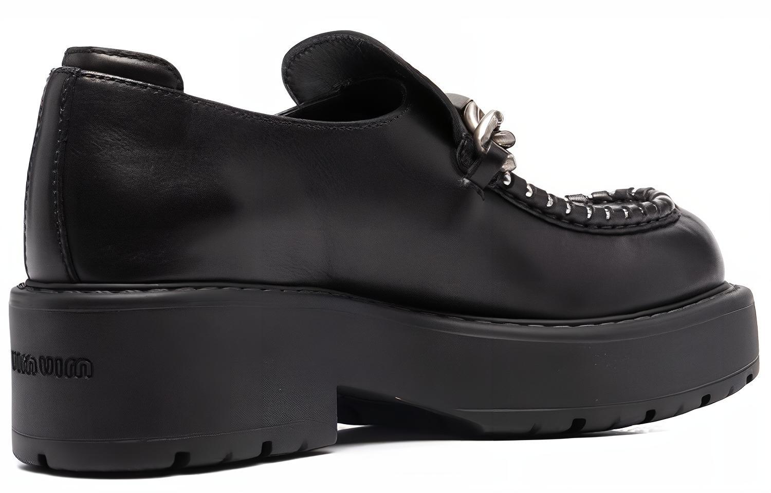 Lookbook (Women) MIU MIU Logo Plaque Loafer Platform 'Black Fashion' 5D648DF0553ARWF0002