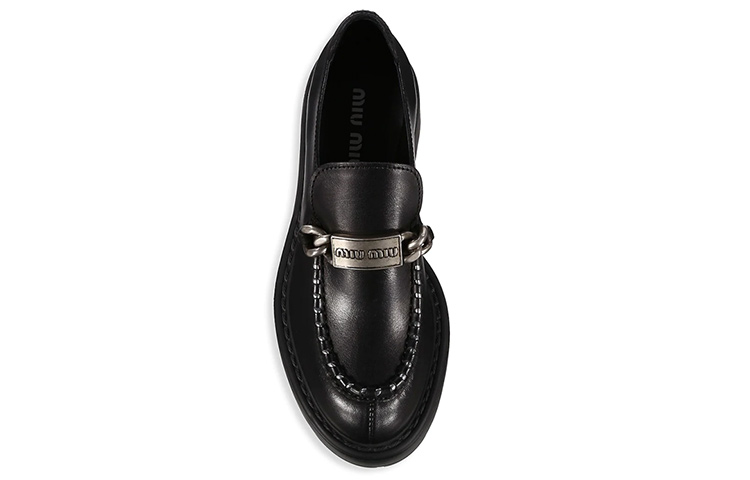 Shop (Women) MIU MIU Logo Plaque Loafer Platform 'Black Fashion' 5D648DF0553ARWF0002