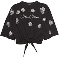 (Women) MIU MIU Logo Print Black Crew Neck Short Sleeve T-Shirt. MJN338-10C3-F0002 (Women) MIU MIU Logo Print Black Crew Neck Short Sleeve T-Shirt. MJN338-10C3-F0002