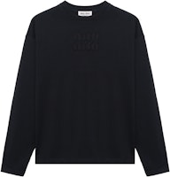 (Women) MIU MIU Logo Print Crewneck Long Sleeve Casual T-Shirt Women’s Black. MJL862-1YXT-F0002-S-232 (Women) MIU MIU Logo Print Crewneck Long Sleeve Casual T-Shirt Women’s Black. MJL862-1YXT-F0002-S-232