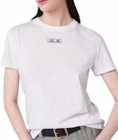 (Women) MIU MIU Logo Print Crewneck Short Sleeve T-Shirt Women White SS24 MJN383-14ER-F0009-S-OOO (Women) MIU MIU Logo Print Crewneck Short Sleeve T-Shirt Women White SS24 MJN383-14ER-F0009-S-OOO