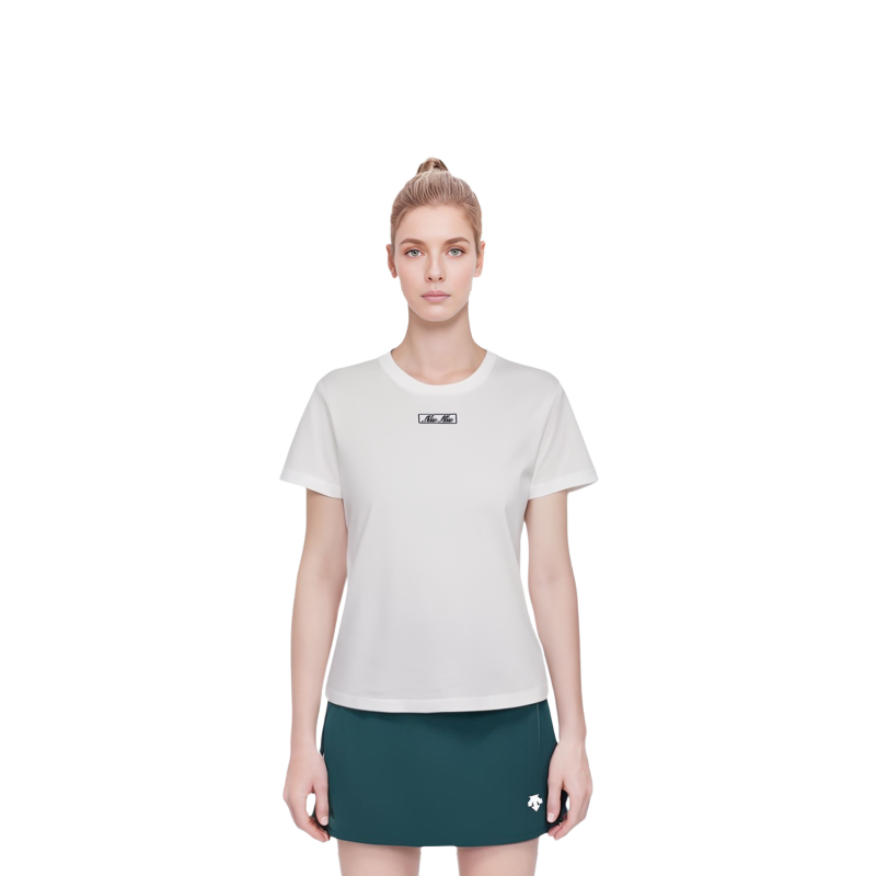 Lookbook (Women) MIU MIU Logo Print Crewneck Short Sleeve T-Shirt Women White SS24 MJN383-14ER-F0009-S-OOO
