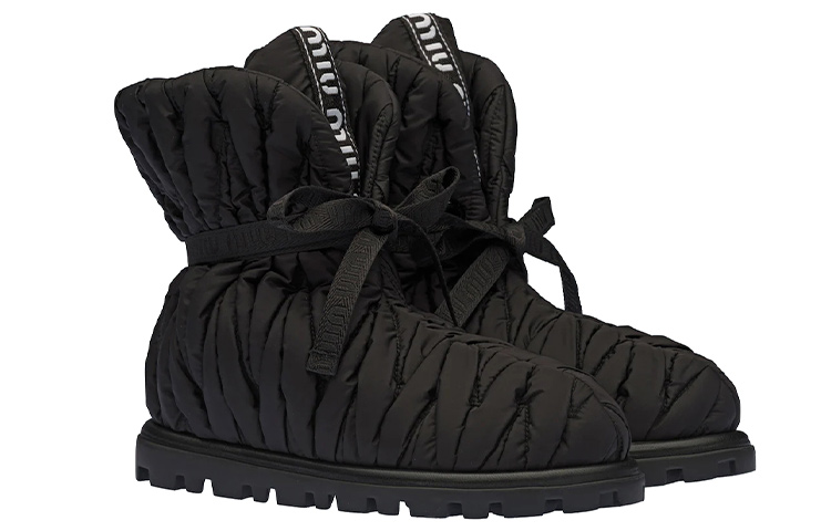 Order (W) Botas Negras MIU MIU con Correa y Logo Imprimido. 5U558D_89G_F0002_F_010