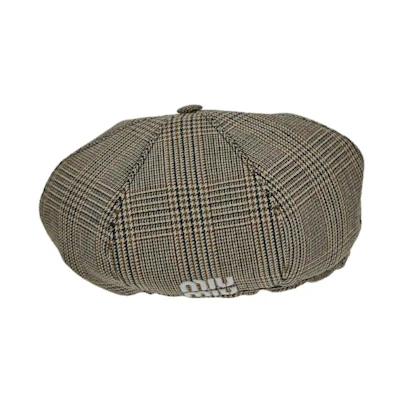 (Women) MIU MIU Logo Wool Beret Brown 5HC0752F82
