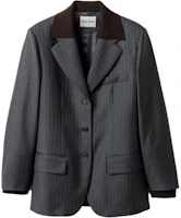 (Women) Miu Miu Long-Sleeve Buttoned Jacket with Turn-Down Collar MH2005-174X-F0480-SOOO (Women) Miu Miu Long-Sleeve Buttoned Jacket with Turn-Down Collar MH2005-174X-F0480-SOOO