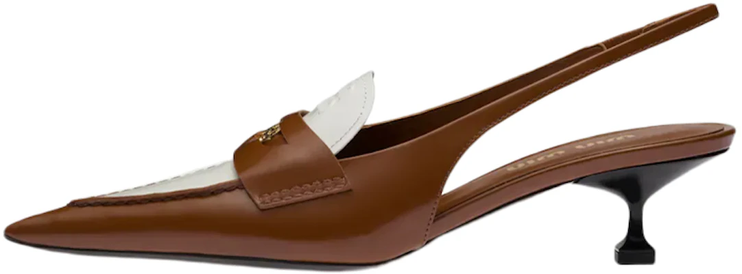 (W) MIU MIU Sandal Kulit Tumit Rendah 'Putih dan Coklat' 5D774D_AZE_F070D_F_045 Buy (W) MIU MIU Sandal Kulit Tumit Rendah 'Putih dan Coklat' 5D774D_AZE_F070D_F_045