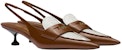 (Women) MIU MIU Low-Heel Leather Sandals 'White and Brown' 5D774D_AZE_F070D_F_045