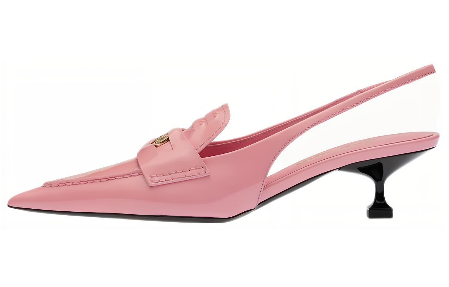 (Women) MIU MIU Low-Heeled Leather Sandals 'Pink' 5D774D_XWH_F0028_F_045