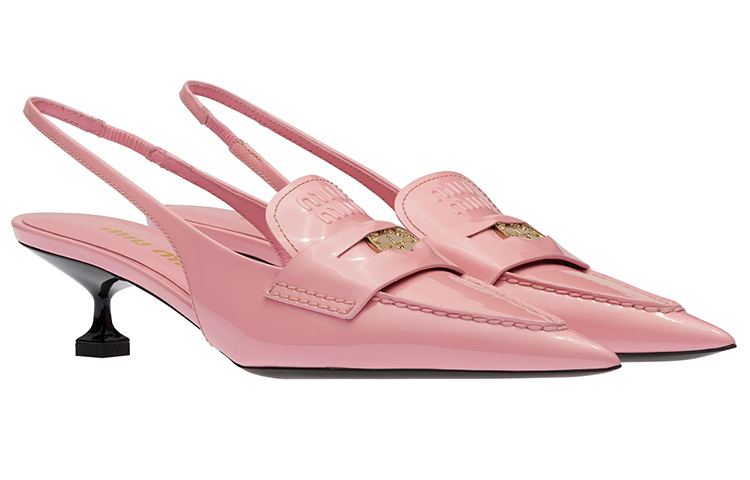 (W) MIU MIU Low-Heeled Leather Sandals 'Pink' 圖 3