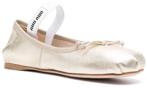 (W) MIU MIU 金色皮革低帮懒人鞋 5F794D_3L3Y_F0846_F_A005 Order (W) MIU MIU 金色皮革低帮懒人鞋 5F794D_3L3Y_F0846_F_A005