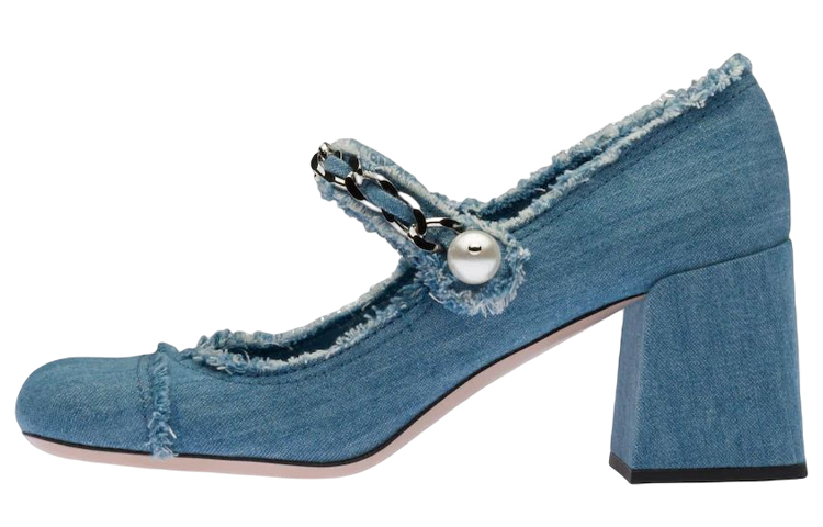 (Women) MIU MIU Mary Jane Heels 'Denim Blue' 5I700D_3F64_F0E93_F_065