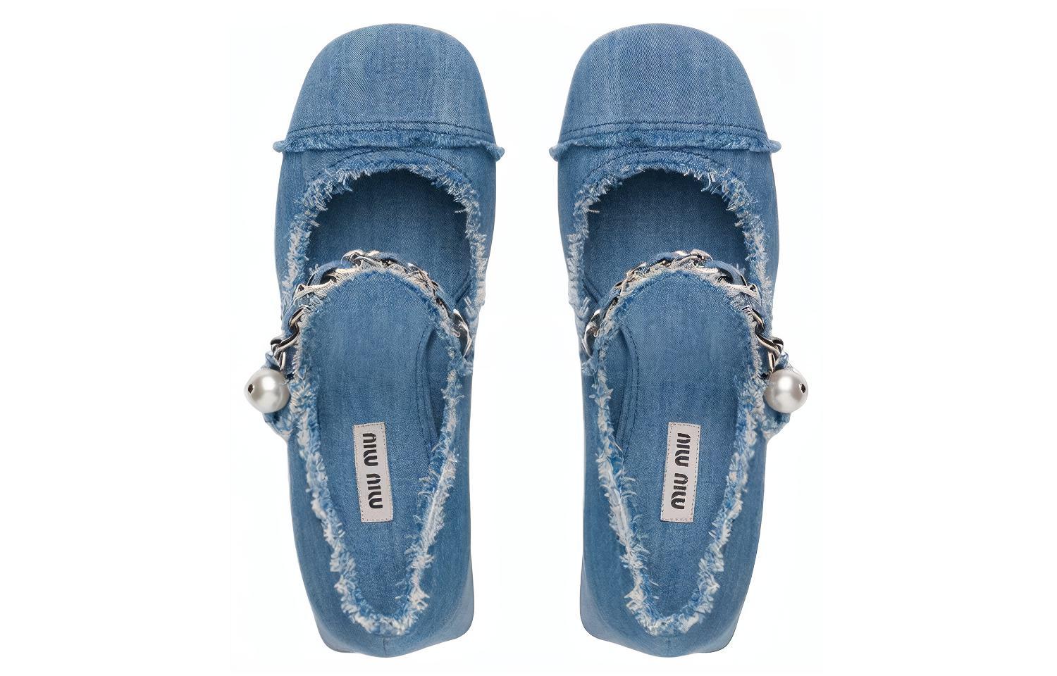 Purchase (W) MIU MIU 玛丽珍鞋 '牛仔蓝' 5I700D_3F64_F0E93_F_065