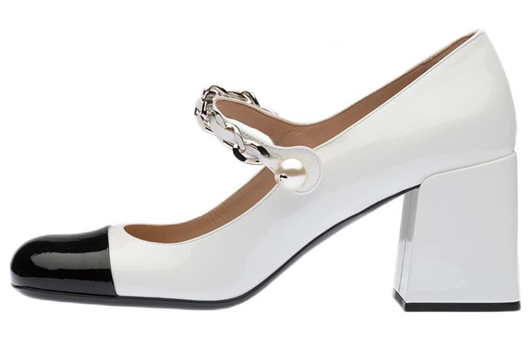 (Women) MIU MIU Mary Jane Pumps 'Black and White Patent Leather' 5I248D_ZAZ_F0964_F_A065
