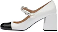 Buy (W) MIU MIU Mary Jane Tacones 'Cuero Charol Blanco y Negro' 5I248D_ZAZ_F0964_F_A065