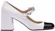 Order (W) MIU MIU Mary Jane Tacones 'Cuero Charol Blanco y Negro' 5I248D_ZAZ_F0964_F_A065