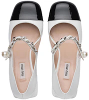 Shop (W) MIU MIU Mary Jane Pumps 'Kulit Hitam dan Putih' 5I248D_ZAZ_F0964_F_A065