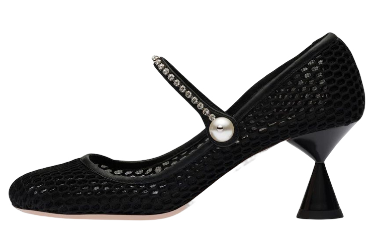 (Women) MIU MIU Mary Jane Pumps 'Black Imitation Crystal' 5I685D_099_F0002_F_065