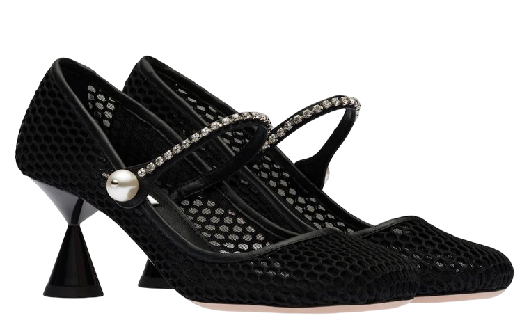 Lookbook (W) MIU MIU Sepatu Mary Jane 'Kristal Imitasi Hitam' 5I685D_099_F0002_F_065