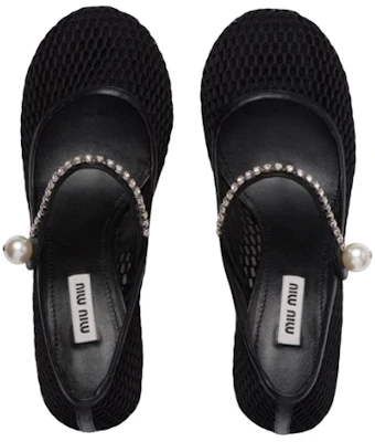 (W) MIU MIU Sepatu Mary Jane 'Kristal Imitasi Hitam' 5I685D_099_F0002_F_065 Shop (W) MIU MIU Sepatu Mary Jane 'Kristal Imitasi Hitam' 5I685D_099_F0002_F_065